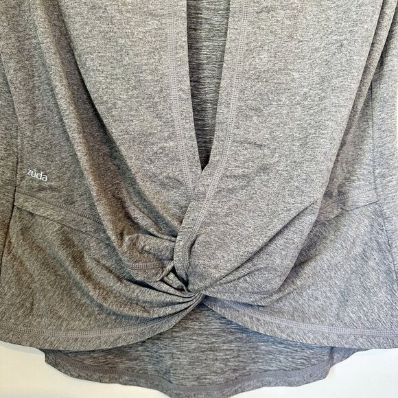 NEW Zuda Z-Cool Moisture Wicking Open Back Knotted Grey Athleisure Top XXS - Picture 7 of 9